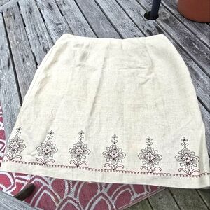 NYC Cream A-Line Embellished Skirt